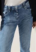 Jeans mit Turn-Up Detail mid blue wash