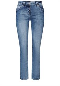 Jeans mit Turn-Up Detail mid blue wash