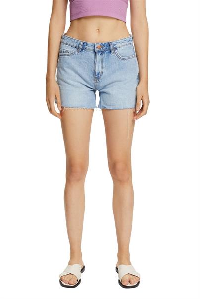 Jeans-Shorts im Used-Look, 100% Baumwolle blue light washed