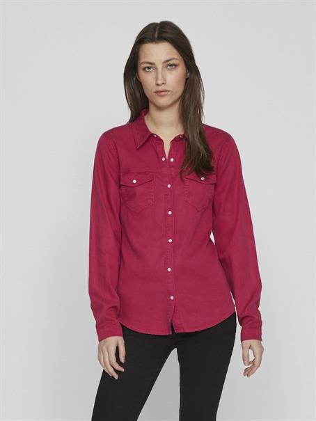 Jeansbluse cerise