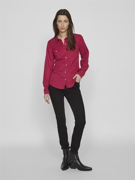 Jeansbluse cerise