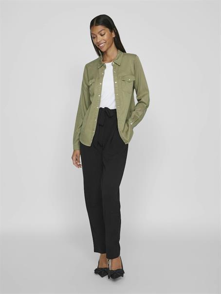 Jeansbluse dunkelgrün2