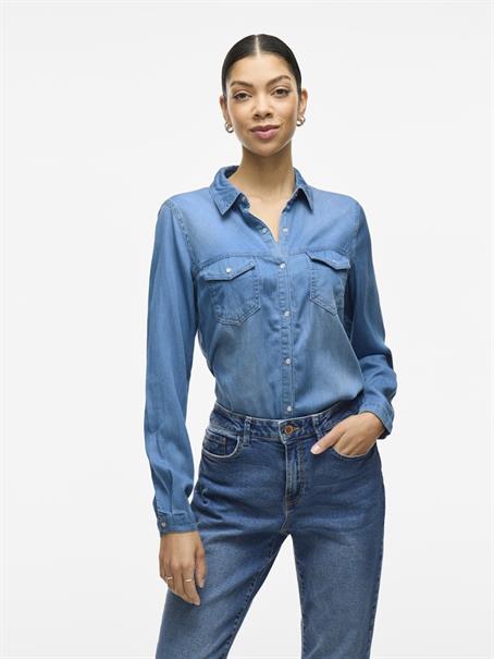 Jeansbluse medium blue denim