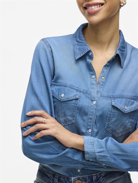 Jeansbluse medium blue denim