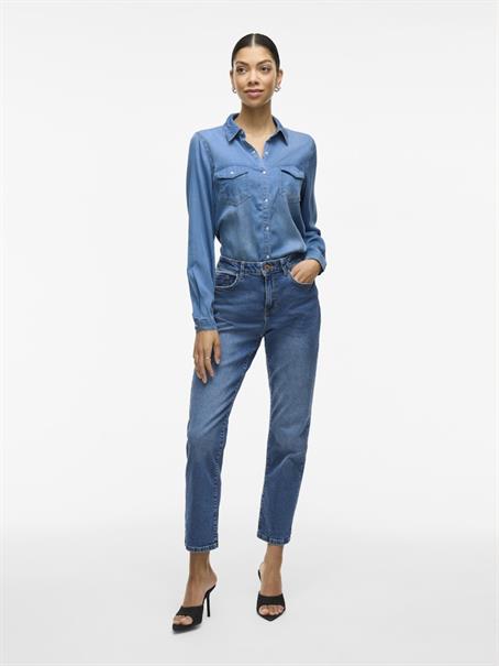 Jeansbluse medium blue denim