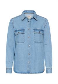 Jeansbluse mit Knopfleiste mid blue