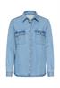 Jeansbluse mit Knopfleiste mid blue