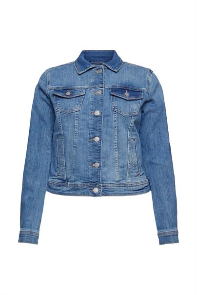 Jeansjacke im Used-Look blue light washed