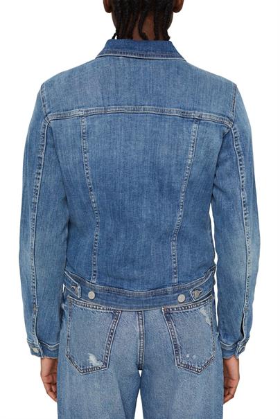 Jeansjacke im Used-Look blue light washed