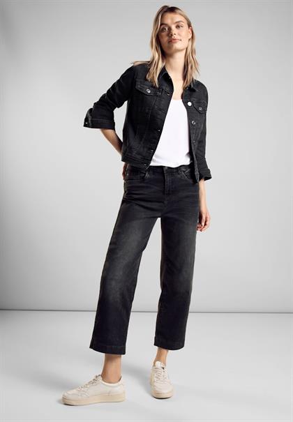 Jeansjacke im Washed-Look black washed