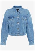 Jeansjacke kurz mit Knopfleiste middle blue denim