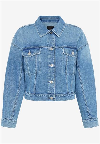 Jeansjacke kurz mit Knopfleiste middle blue denim