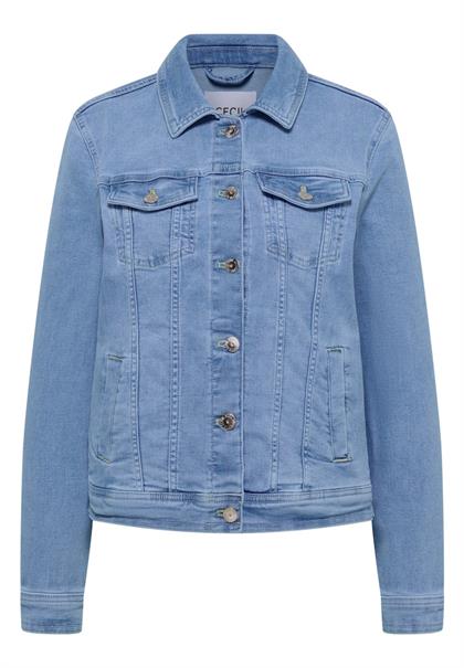 Jeansjacke mit Brusttaschen und Knöpfen light blue washed