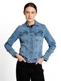 Jeansjacke mit Eingriffstaschen clean light stone blue denim