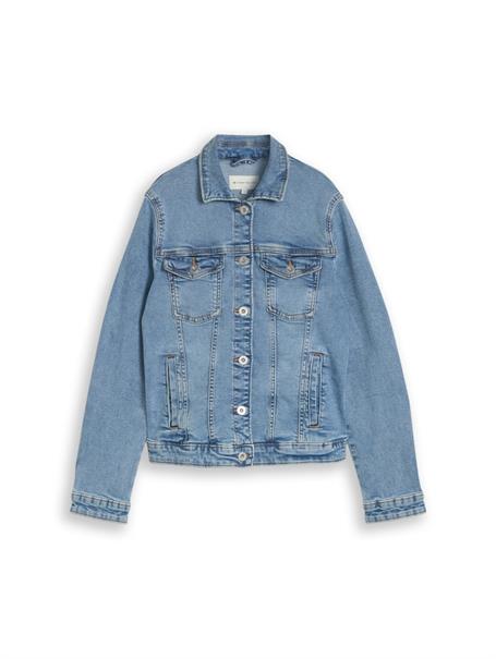 Jeansjacke mit Eingriffstaschen clean light stone blue denim