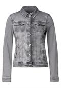 Jeansjacke mit Hemdkragen mid grey used wash
