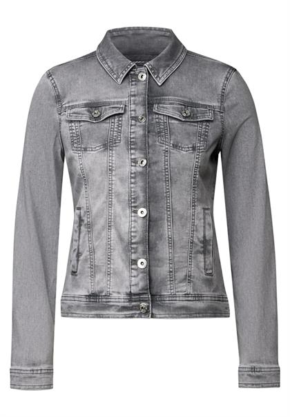 Jeansjacke mit Hemdkragen mid grey used wash