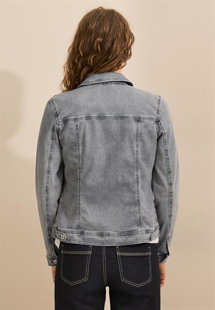 Jeansjacke mit Hemdkragen mid grey used wash