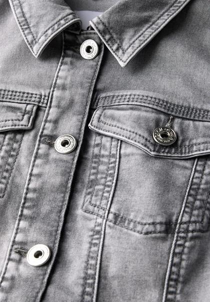 Jeansjacke mit Hemdkragen mid grey used wash