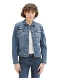 Jeansjacke mit recycelter Baumwolle used dark stone blue denim