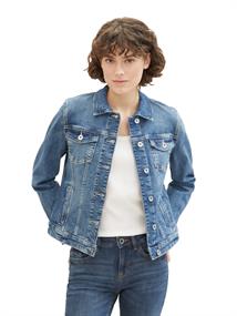 Jeansjacke mit recycelter Baumwolle used dark stone blue denim