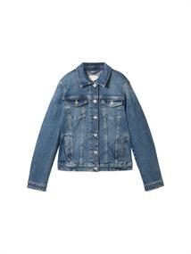 Jeansjacke mit recycelter Baumwolle used dark stone blue denim