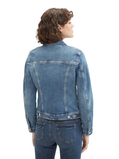 Jeansjacke mit recycelter Baumwolle used dark stone blue denim