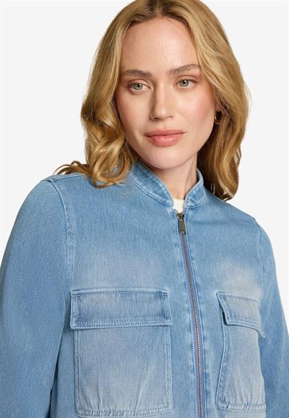 Jeansjacke mit Reißverschluss blue denim