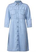Jeanskleid mit Knopfleiste light blue washed