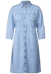 Jeanskleid mit Knopfleiste light blue washed