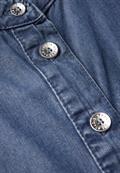 Jeanskleid mit Rüschen mid blue soft washed