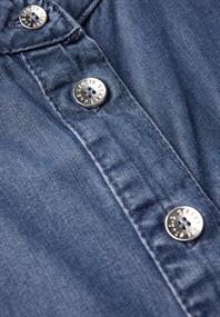Jeanskleid mit Rüschen mid blue soft washed