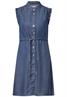 Jeanskleid mit Rüschen mid blue soft washed