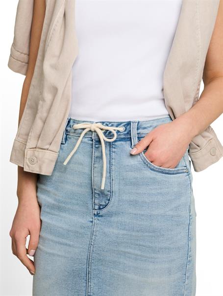 Jeansrock mit Kordelzug light stone blue denim