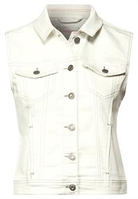 Jeansweste mit Brusttaschen ecru denim wash