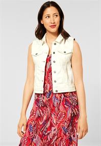 Jeansweste mit Brusttaschen ecru denim wash