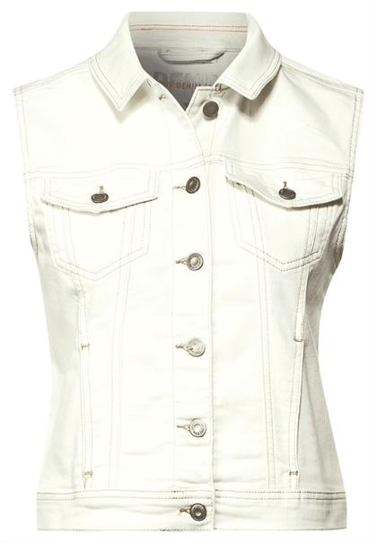 Jeansweste mit Brusttaschen ecru denim wash