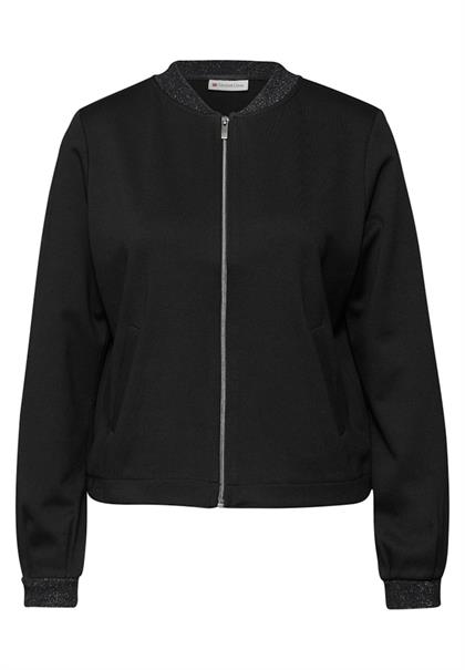 Jersey-Blouson mit Glitzer black