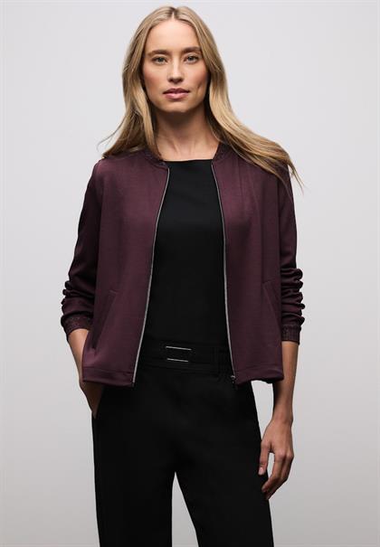 Jersey-Blouson mit Glitzer jazz berry