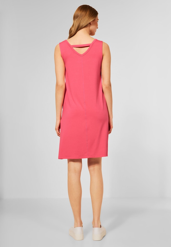 Street One Damen Kleid Jersey Kleid in Unifarbe intense coral bequem online  kaufen bei