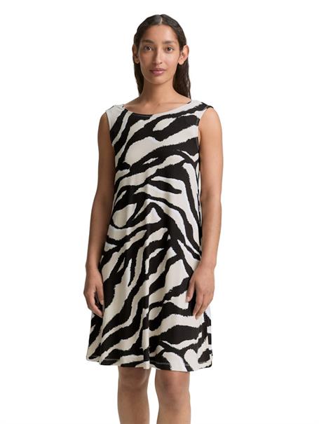 Jersey Kleid mit Rückendetail abstract beige zebra