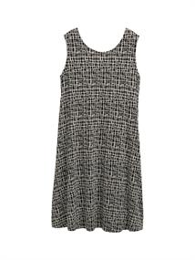 Jersey Kleid mit Rückendetail abstract black grid design