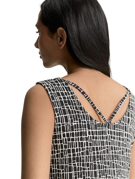 Jersey Kleid mit Rückendetail abstract black grid design