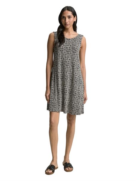 Jersey Kleid mit Rückendetail abstract black grid design