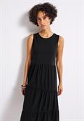 Jersey-Kleid mit Volants black