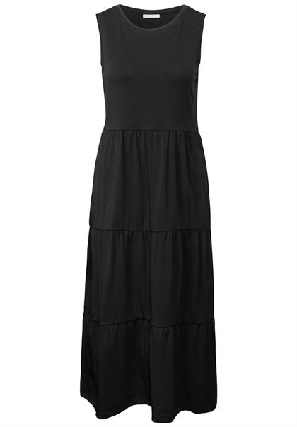 Jersey-Kleid mit Volants black