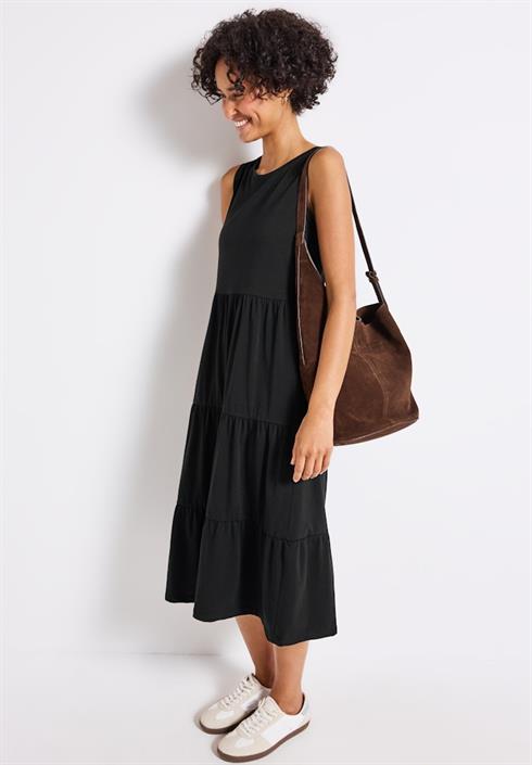 jersey-kleid-mit-volants-black