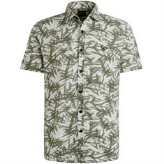 Jersey Pique Print Leaf bright white