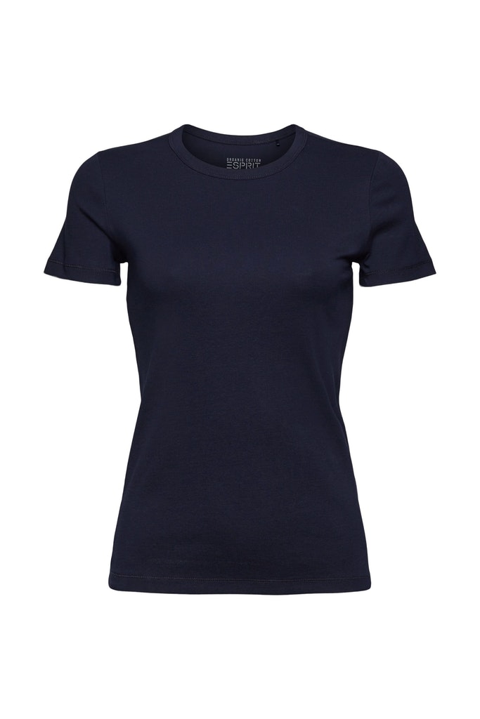 Esprit Damen T-Shirt 992ee1k327 Navy - organic cotton