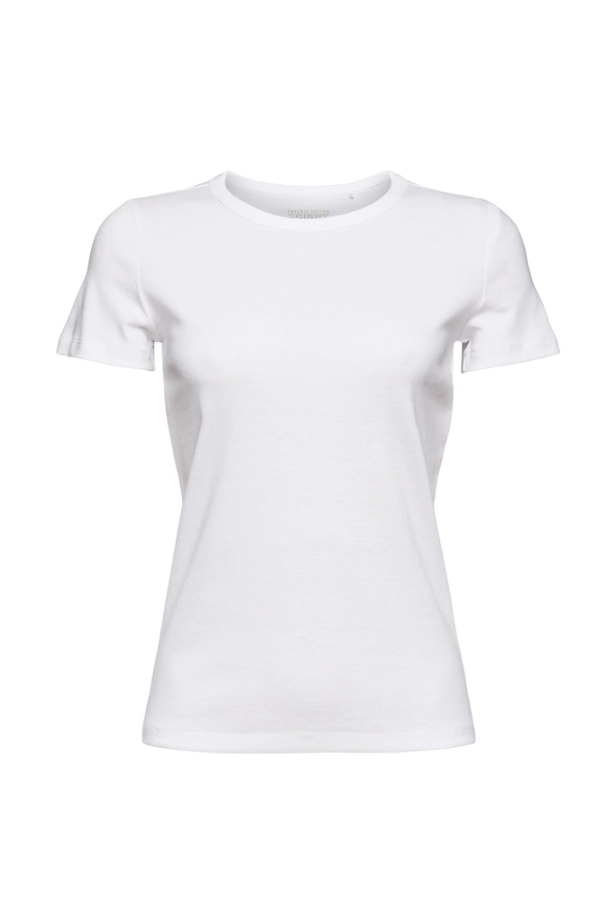 Esprit Damen T-Shirt 992ee1k327 White - organic cotton